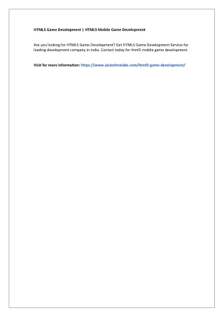 html5 game development html5 mobile game