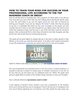 Find the famous business coaching india