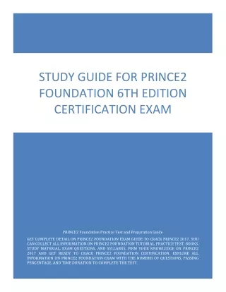 study guide for prince2 foundation 6th edition