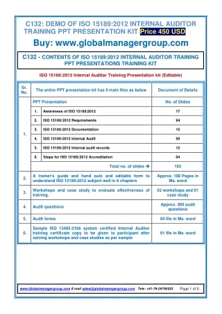 c132 demo of iso 15189 2012 internal auditor
