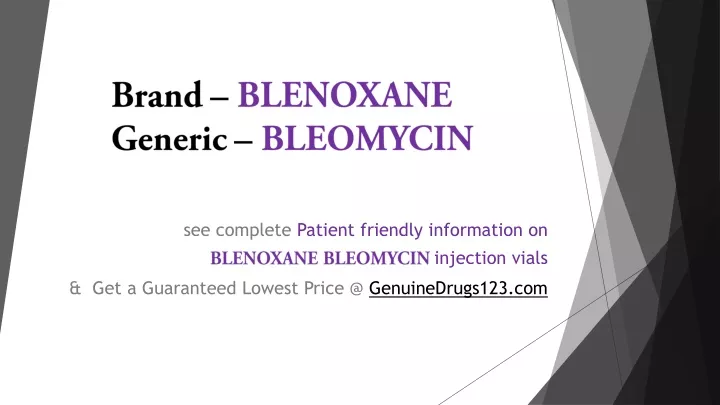 brand blenoxane generic bleomycin