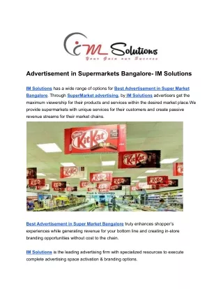advertisement in supermarkets bangalore