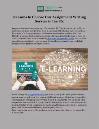 reasons to choose our assignment writing service