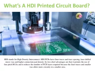 What’s A HDI Printed Circuit Board