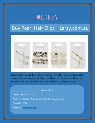 Buy Pearl Hair Clips | Larzy.com.au