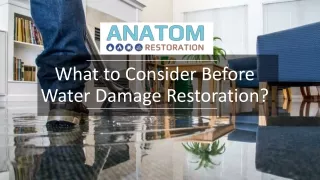 What to Consider Before Water Damage Restoration