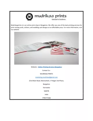 mudrikaaprints in is an online print shop