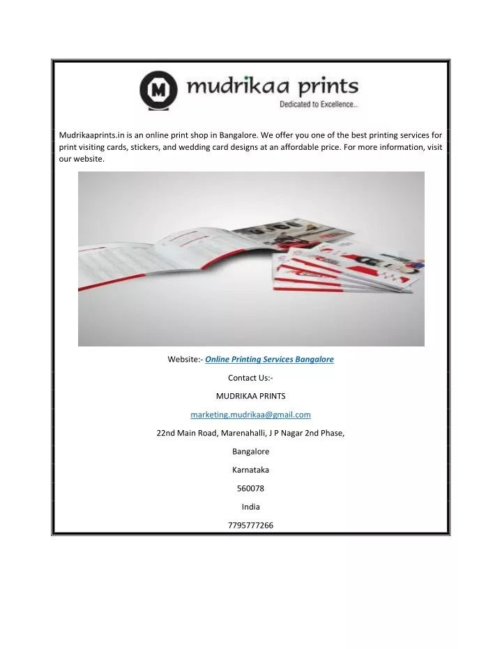 mudrikaaprints in is an online print shop