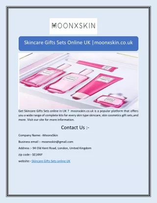 Skincare Gifts Sets Online UK |moonxskin.co.uk