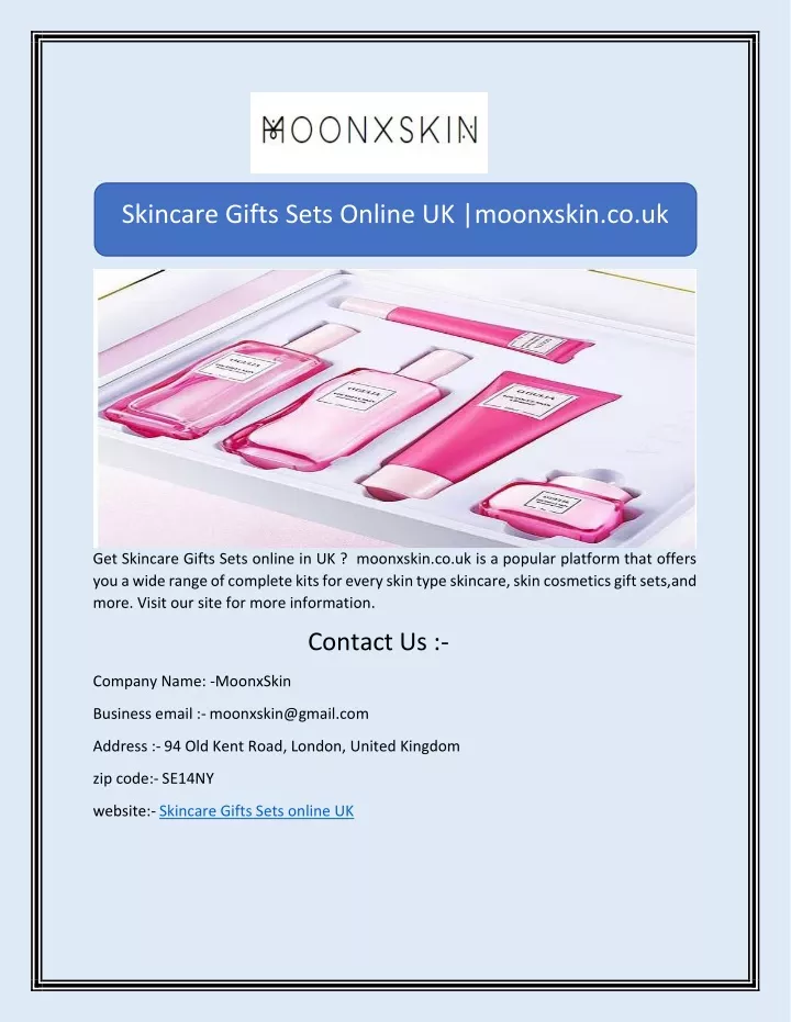 skincare gifts sets online uk moonxskin co uk