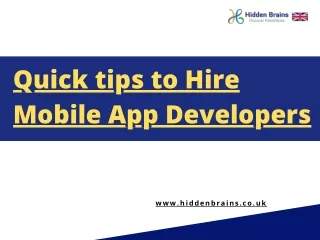 quick tips to hire mobile app developers