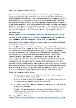 master data management market overview