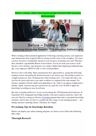 before during after improving knowledge retention