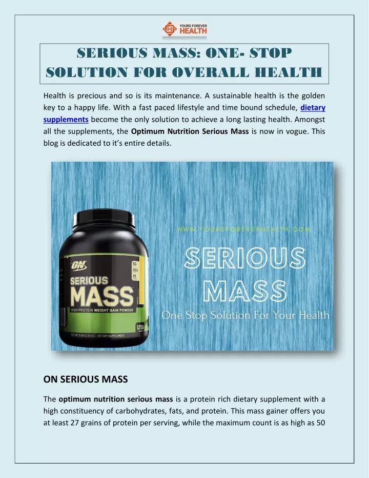 serious mass one stop solution for overall health