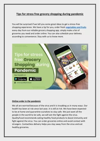 Tips for stress free grocery shopping during pandemic