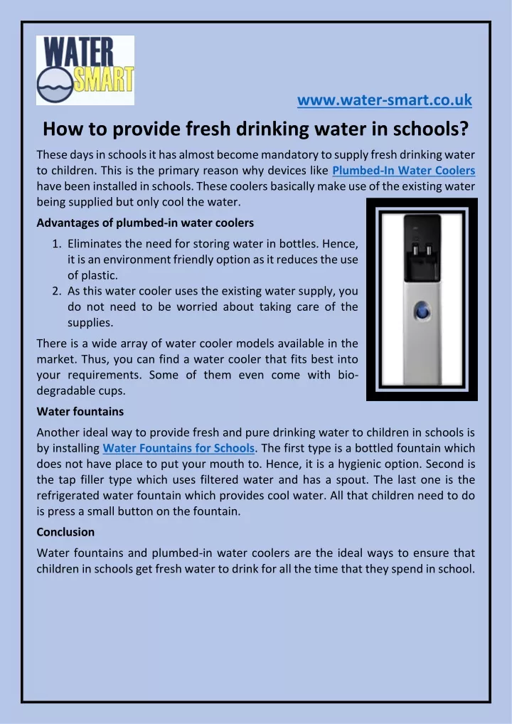 www water smart co uk how to provide fresh
