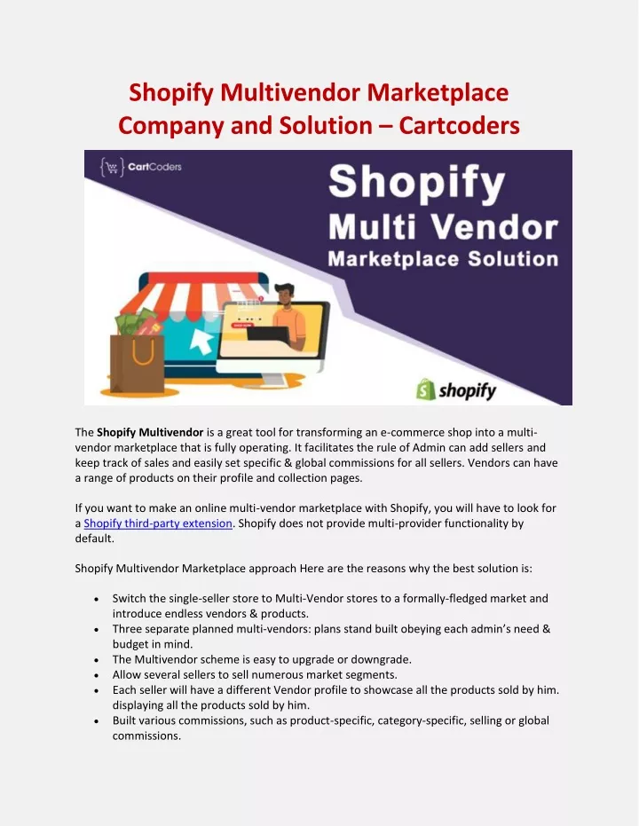 shopify multivendor marketplace company