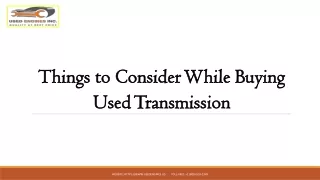 Things to Consider While Buying Used Transmission