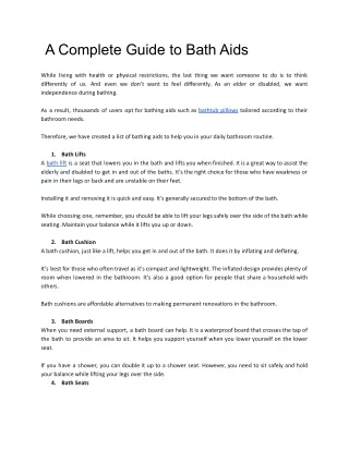 a complete guide to bath aids