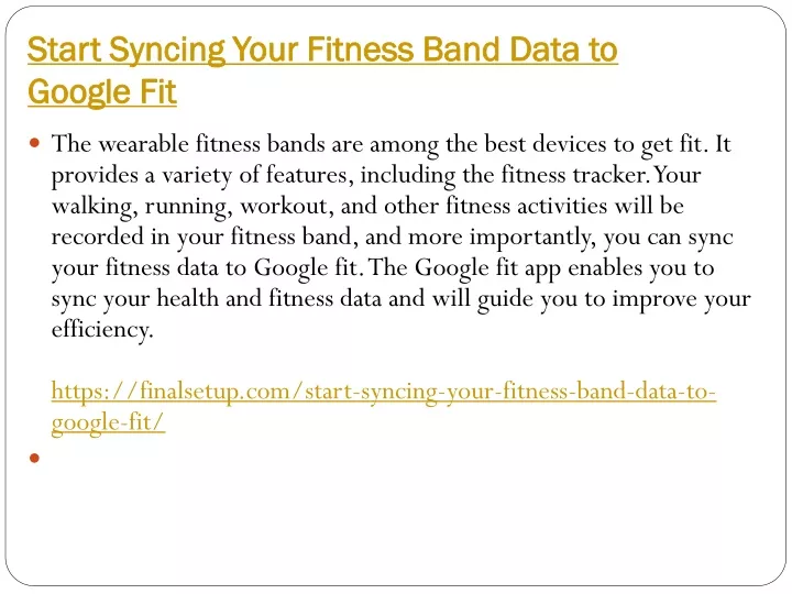 start syncing your fitness band data to google fit