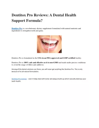 Dentitox Pro Reviews