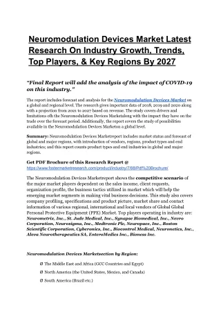 neuromodulation devices market latest research