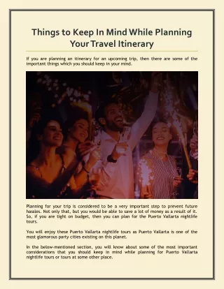 Things To Keep In Mind While Planning Your Travel Itinerary