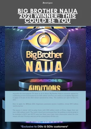 Big Brother Naija 2021 Winner This Could Be You