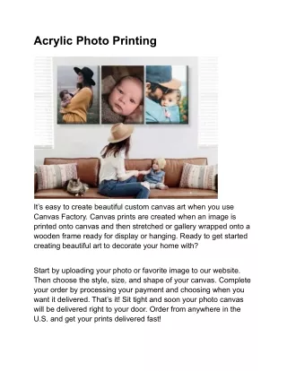 acrylic photo printing