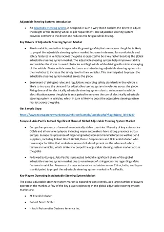 adjustable steering system introduction