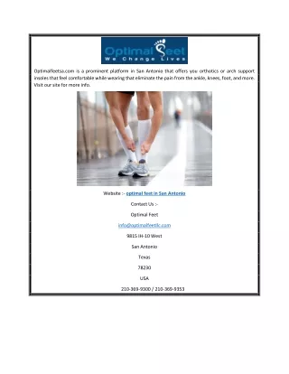 Optimal Feet in San Antonio Optimalfeetsa.com