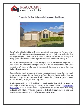 properties for rent in casula by macquarie real