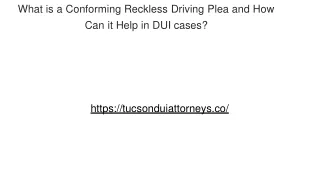 what is a conforming reckless driving plea