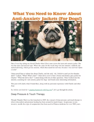 Anti anxiety jacket for dogs