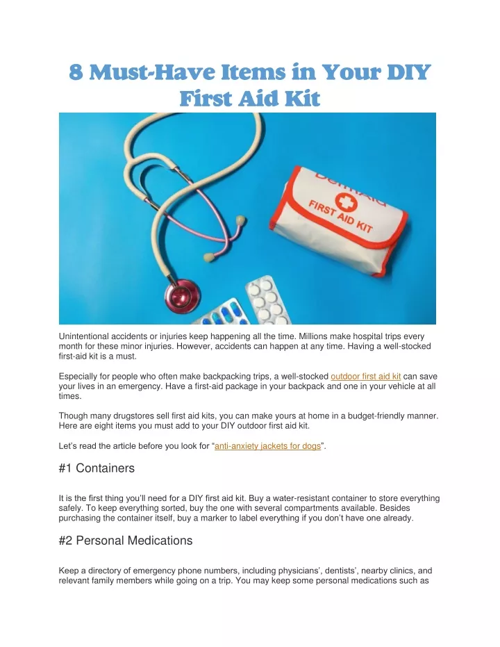 8 must have items in your diy first aid kit