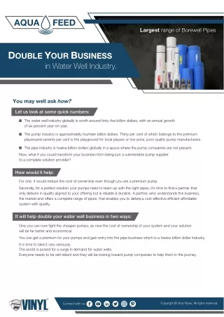 Double your Business in water well industry.
