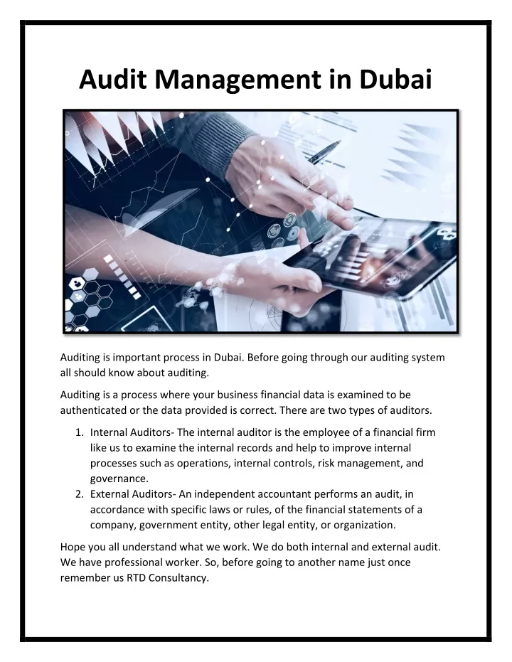 audit management in dubai