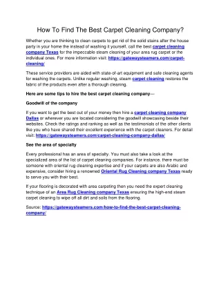 how to find the best carpet cleaning company