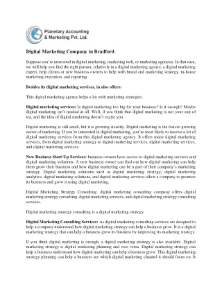 digital marketing company in bradford suppose