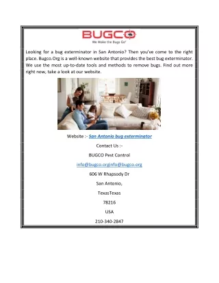 San Antonio Bug Exterminator  Bugco.org