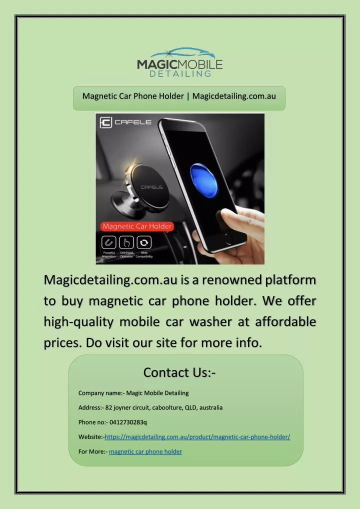 magnetic car phone holder magicdetailing com au