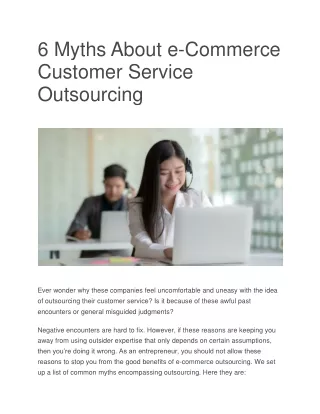 6 Myths About e-Commerce Customer Service Outsourcing-converted