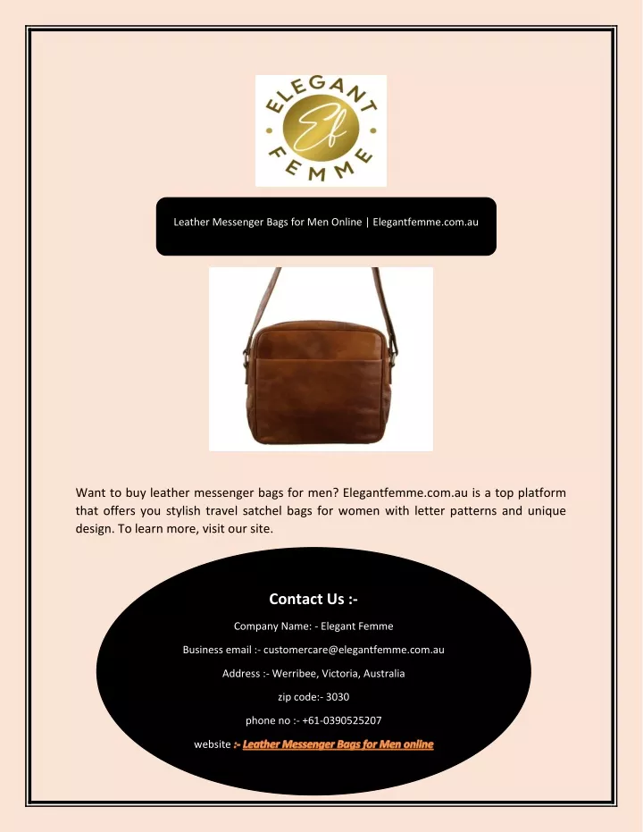 leather messenger bags for men online