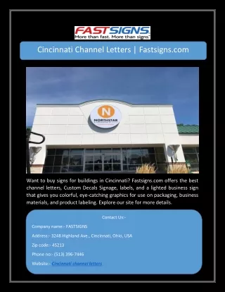 Cincinnati Channel Letters | Fastsigns.com