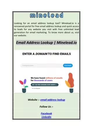 Email Address Lookup  Minelead.io