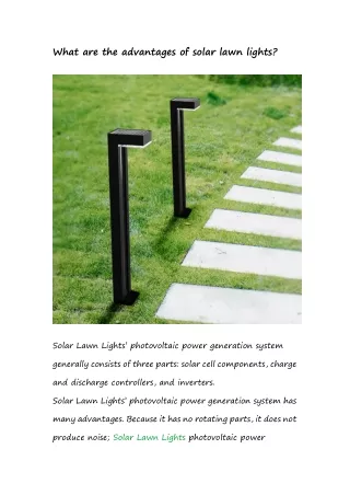 4.What are the advantages of solar lawn lights