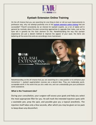 Eyelash Extension Online Training