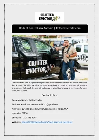 Rodent Control San Antonio | Critterevictortx.com