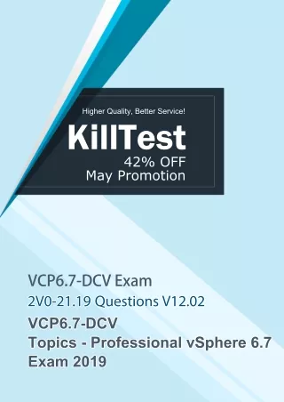 VMware Certification 2V0-21.19 Exam Updated Questions Killtest V12.02