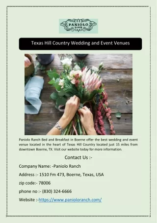 Texas Hill Country Wedding and Event Venues